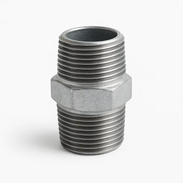 Ниппель двойной нержавеющий